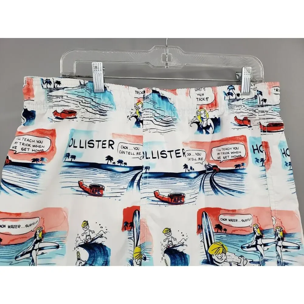 Vintage Hollister 90s y2k Boardshorts Comic Swim Board Swimtrunks‎ Shorts Trunks